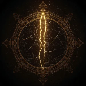 “Imagen del Ritual Cierre de Ciclos con símbolo dorado de transformación y cierre energético, estilo esotérico premium.”