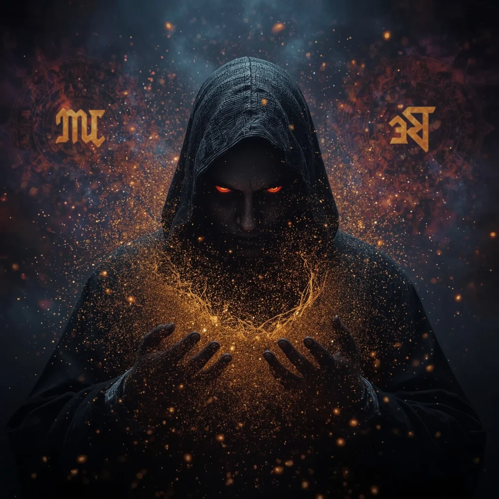 Simbolismo de envidia rompiéndose en polvo dorado en el Ritual Contra Envidias y Malas Energías