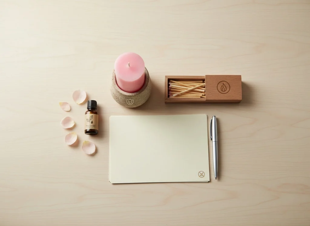 Materiales mínimos para un ritual con vela rosa.