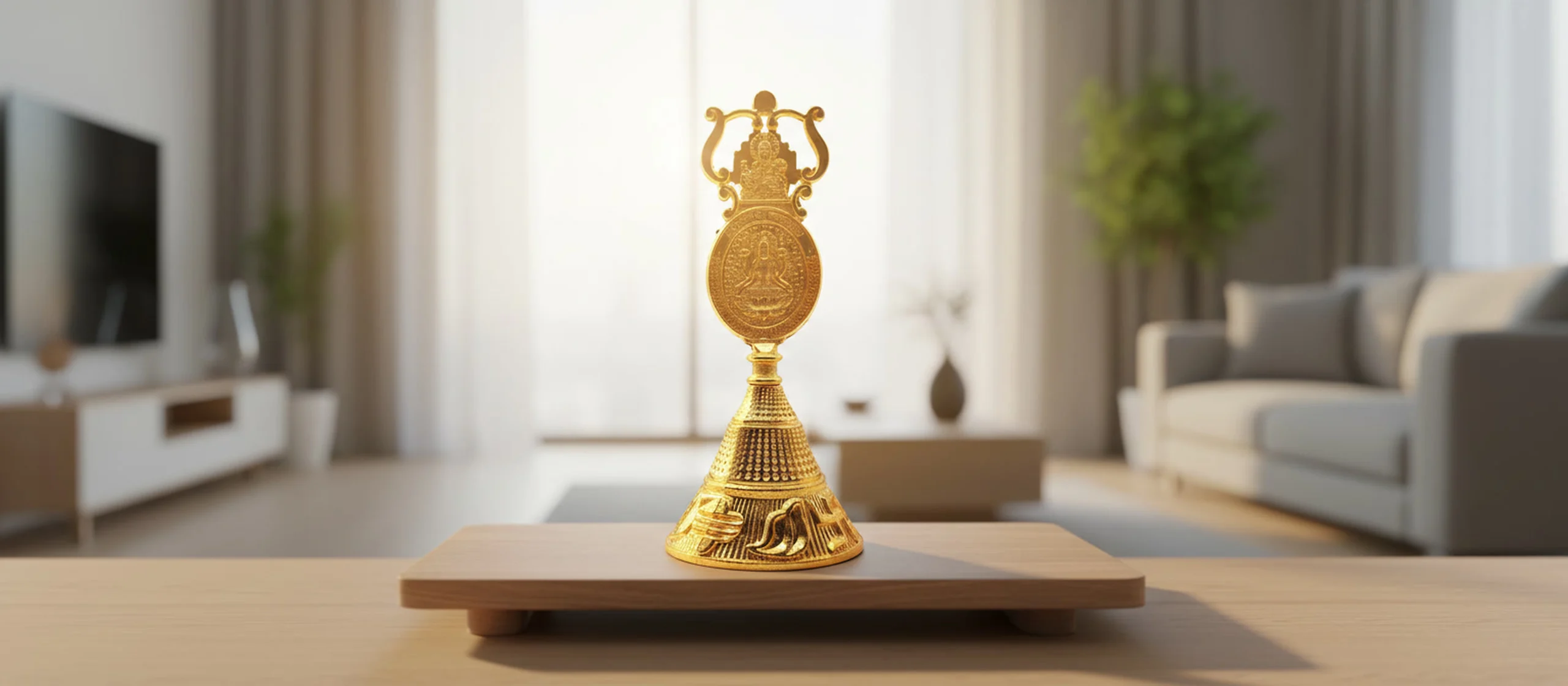Campana Ganesha para limpieza energética en altar doméstico