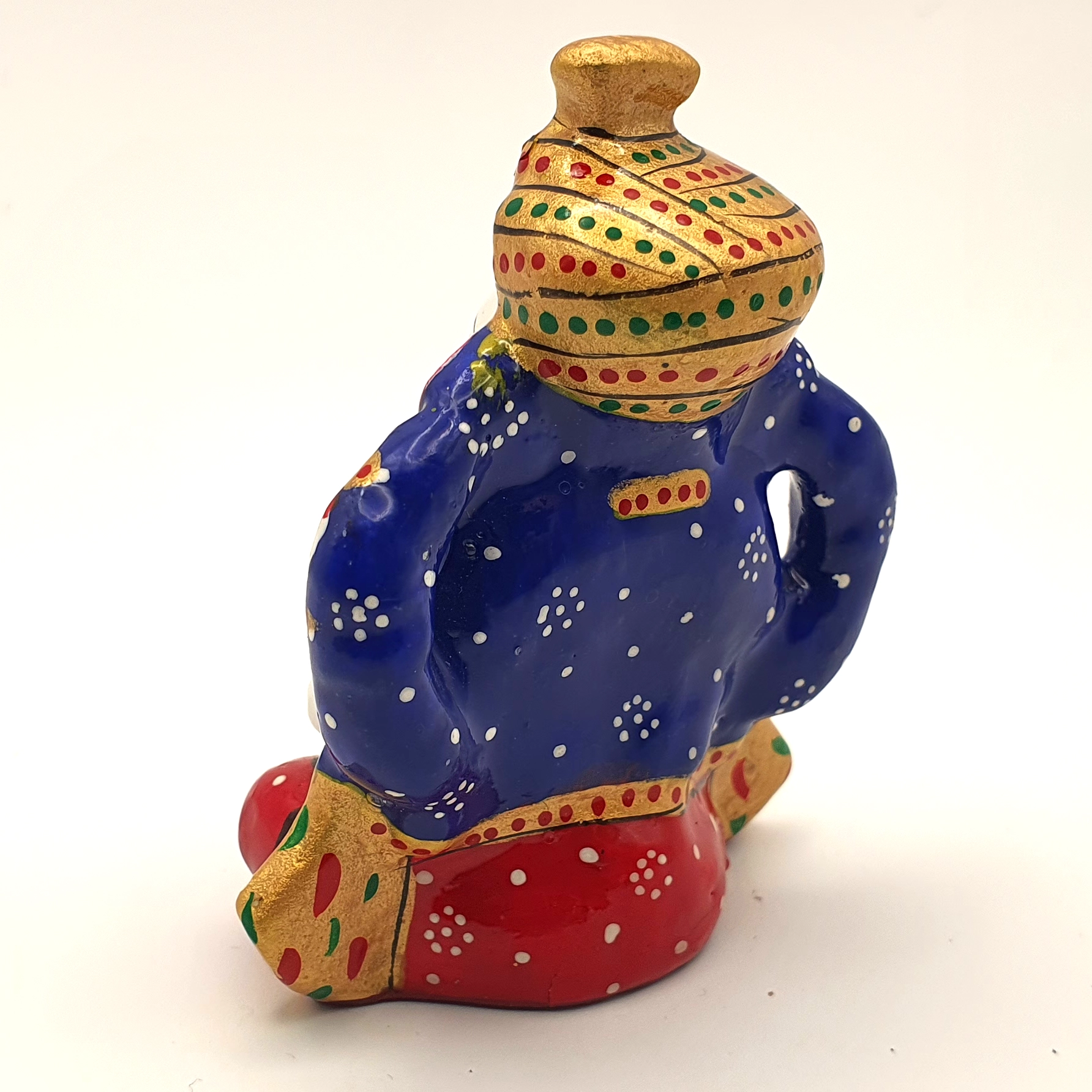 Figura Ganesha de 3 Metales con Turbante – Energía Sagrada Importada de la India (Formato Compacto) - Imagen 4