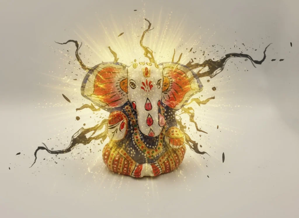 Energía de Ganesha 3 metales disolviendo bloqueos y obstáculos espirituales.