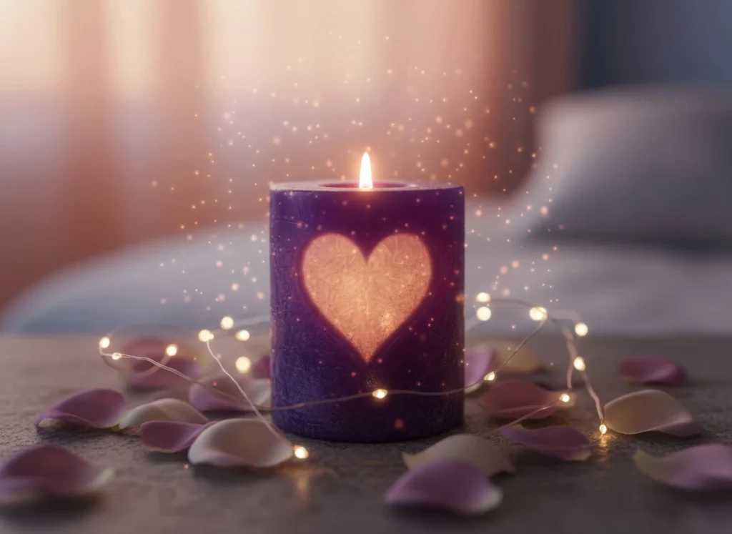Vela morada para el amor y la claridad emocional
