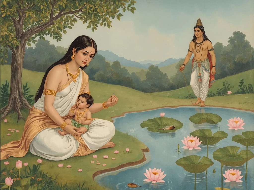 Representación simbólica del origen de Ganesha según los Puranas.