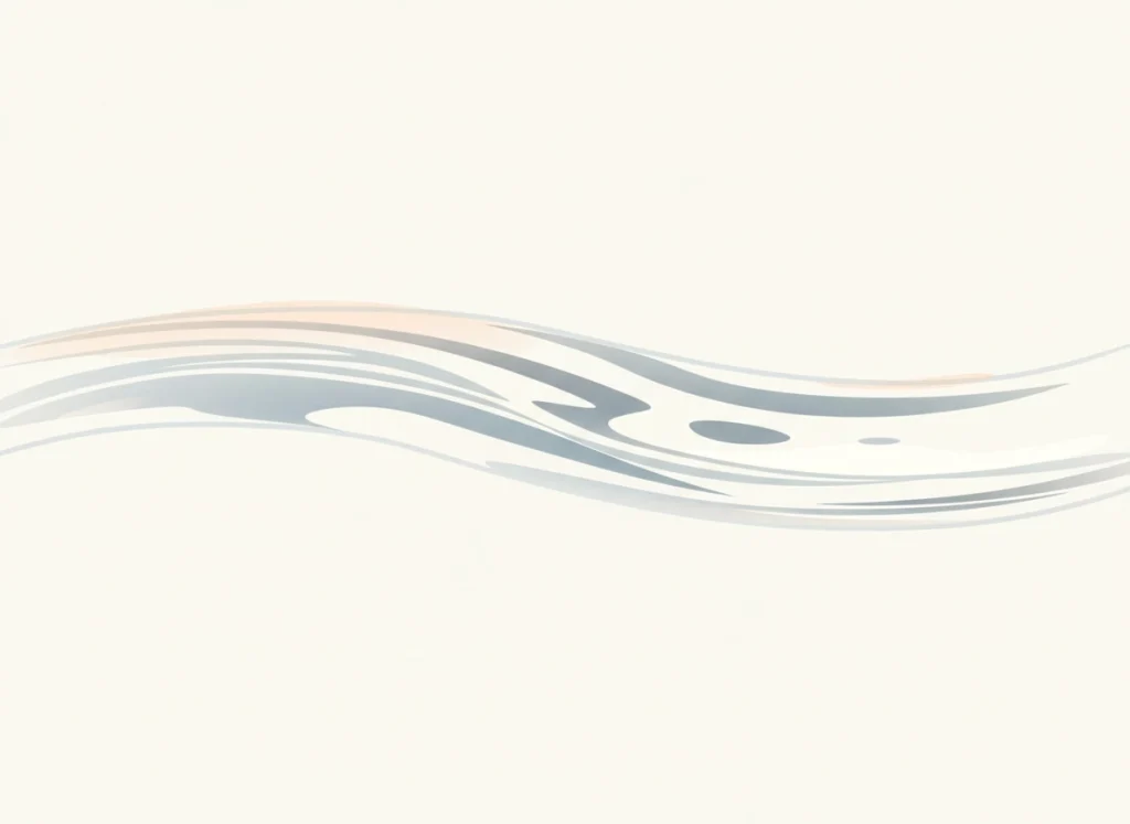 Ilustración del elemento agua con ondas suaves para representar fluidez emocional y adaptación